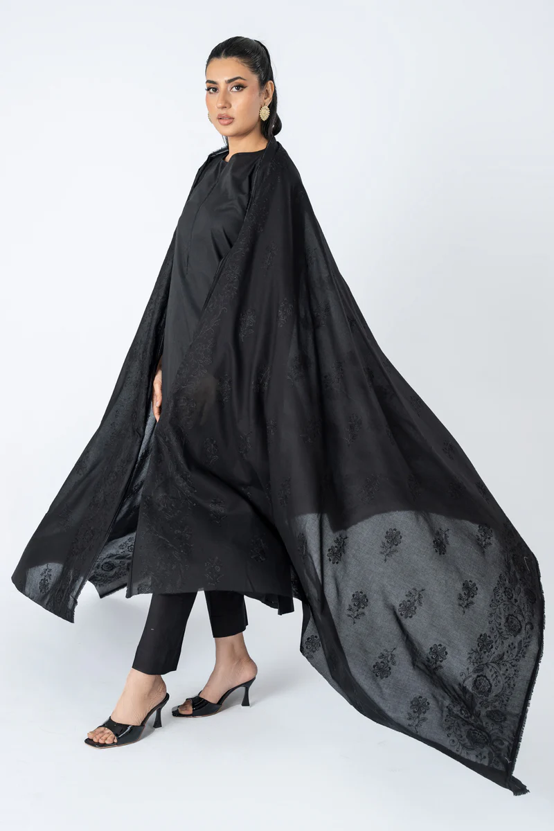 EMBROIDERED LAWN SHAWL - Image 3