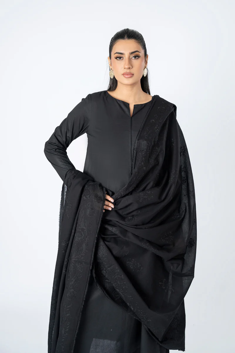 EMBROIDERED LAWN SHAWL