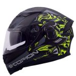 Jiekai JK316 Scorpion Neon – DOT Certified – Dual Visor – Ventilation – Washable Padding