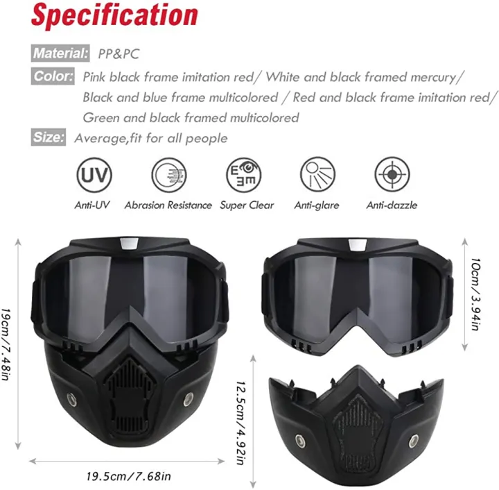 Face Helmet Mask Googles Face Mask - Image 4