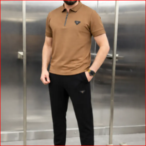 Men's Zip Polo Tracksuit – Premium Half Sleeve Casual Set