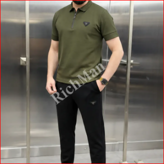 Men's Zip Polo Tracksuit – Premium Half Sleeve Casual Set - Image 3